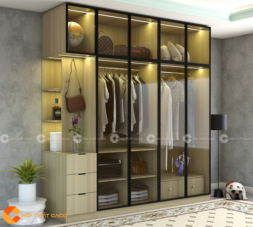 Tủ Quần Áo Cánh Kính Kịch Trần -TAK08 2