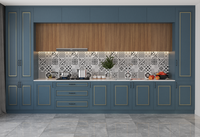 Tủ bếp cánh sơn 2