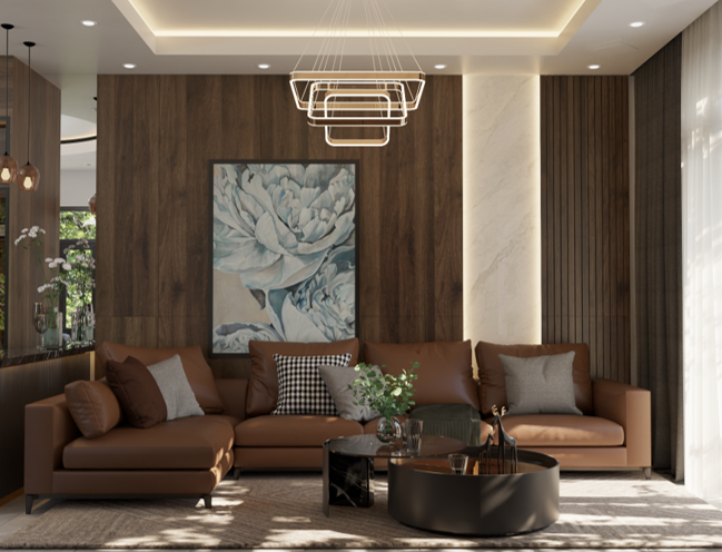 Vách trang trí phòng khách ( ko có đèn led) 2