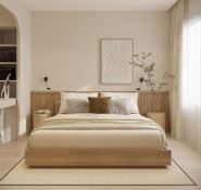 Giường gỗ MDF, phủ melamin, đầu giường không bọc nệm , có ngăn kéo
