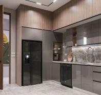 Tủ bếp phối gỗ