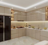 Tủ dưới gỗ cánh phủ Acrylic