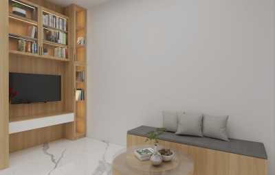 Thiết kế nội thất phòng đọc sách nhà Anh Lãm - Chị Ly|Long Thành