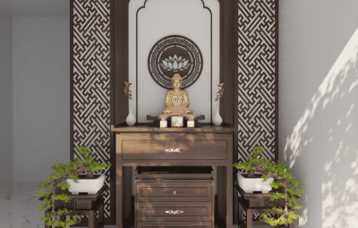 Thiết kế nội thất phòng thờ nhà Thầy Tuệ - Xã Đồi 61